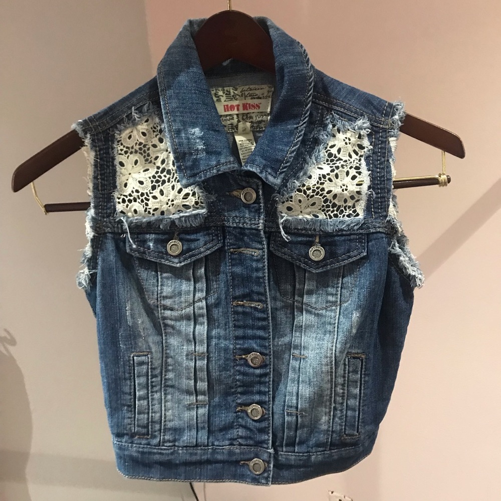 Jeans vest t shirt top tee size S